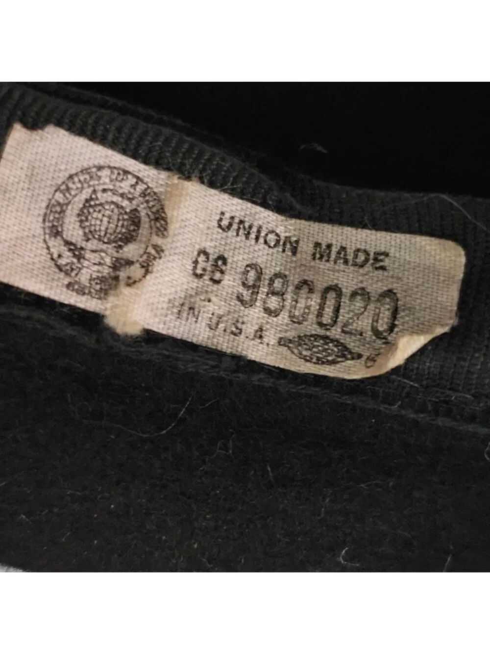 Vintage Black Felt Wool Beret Unisex Union Made USA Size 6.5